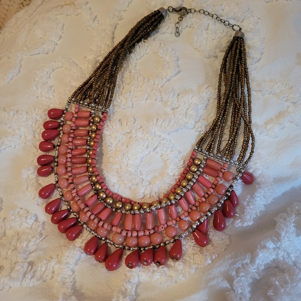 Coral beaded necklace